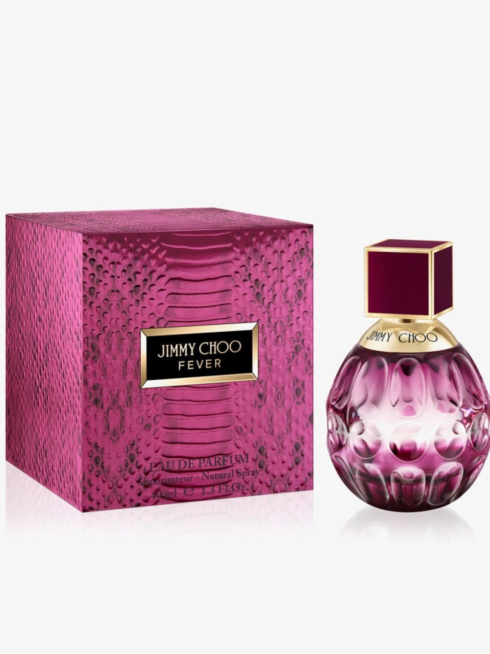 Jimmy Choo fever 40ML  Pink & Gold Textured Bottle with Matching Box